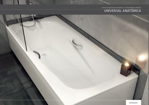 BLB UNIVERSAL ANATOMICA Ванна стальная 170*75, белая, с отверстиями для ручек в Новороссийске