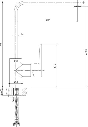 Смеситель для кухни STWORKI HDA3338XH в Новороссийске