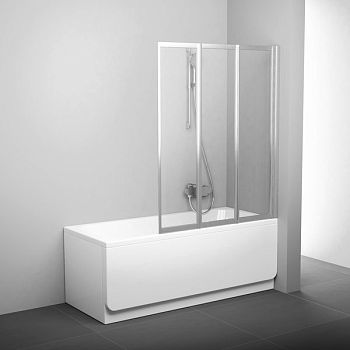 Шторка для ванны VS3 100 белая + Транспарент Ravak в #REGION_NAME_DECLINE_PP#